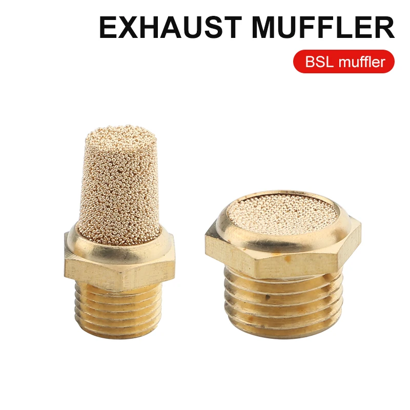 

Пневматический Глушитель выхлопных газов BSL 3/8 1/4 с наружной резьбой, латунный воздушный шумоподавляющий фильтр, соединитель редуктора