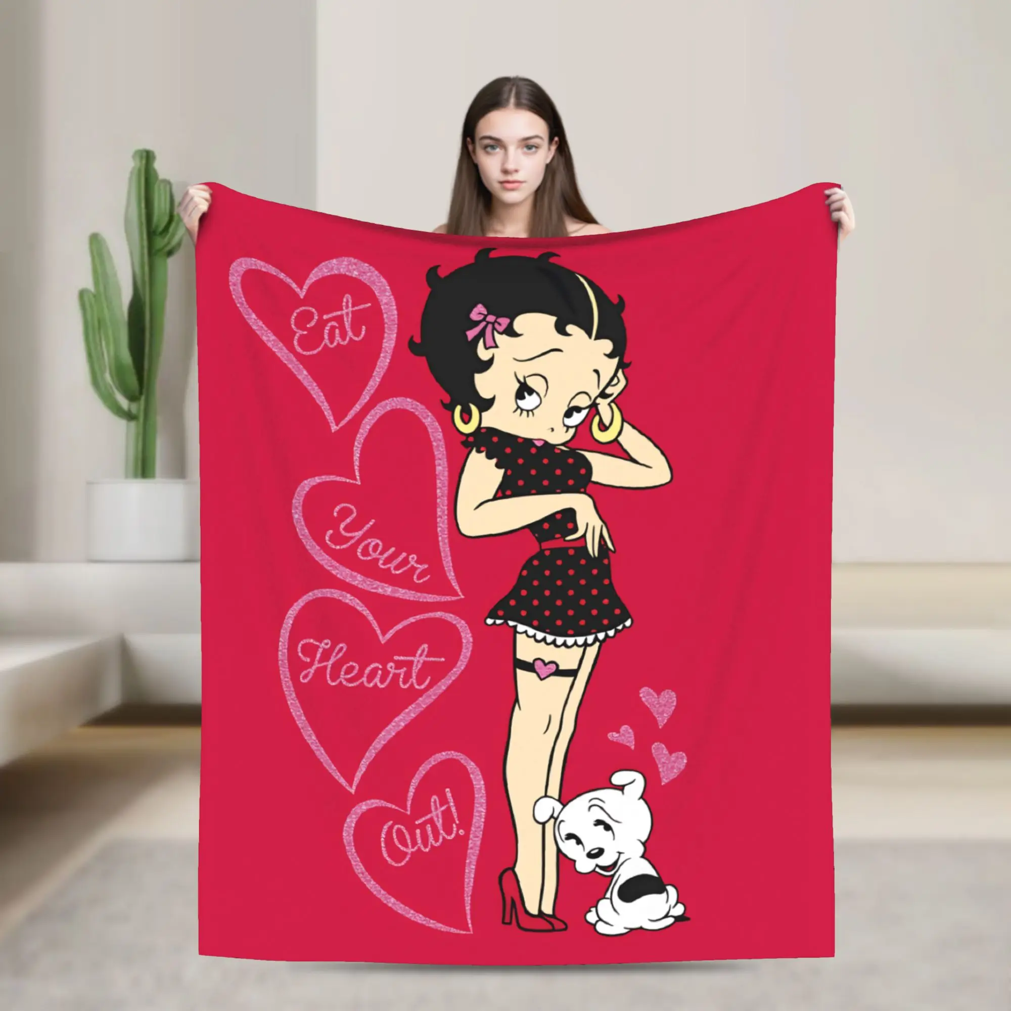 Soft Blanket Travel Office B-Bettys Boops Merry Christmas Throw Blanket  Flannel Bedspread For Couch Chair Novelty Sofa Bed