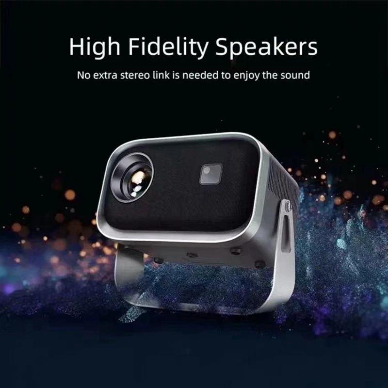 Mini Wifi Projector With Bluetooth 1080P Electric Focus Home Theater Portable Projector 360°Adjustable Stand Durable EU Plug