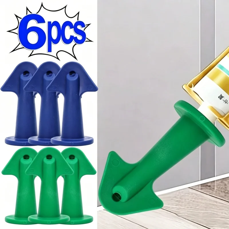 6pcs Multi-functional Sealant Nozzle Scraper Floor Caulking Tools Silicone Sealant Nozzles Kit Home Improvement Set Grout Tool