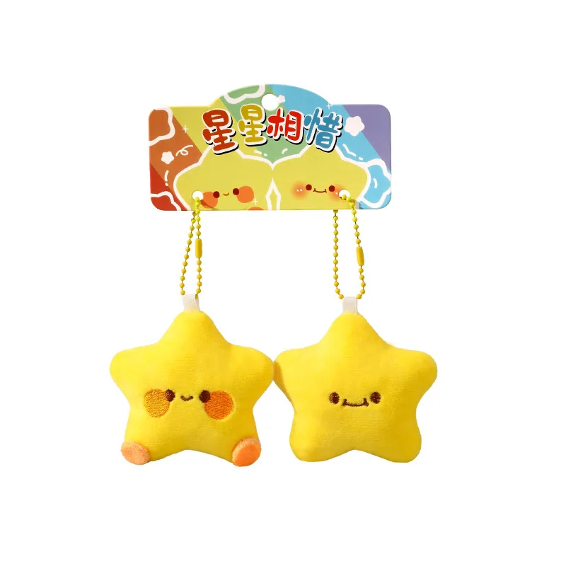 7-8 cm 160 pièces 80 paires en gros en peluche étoile jouet sac pendentif décoration Couple mignon en peluche porte-clés étudiant sac à dos accessoire