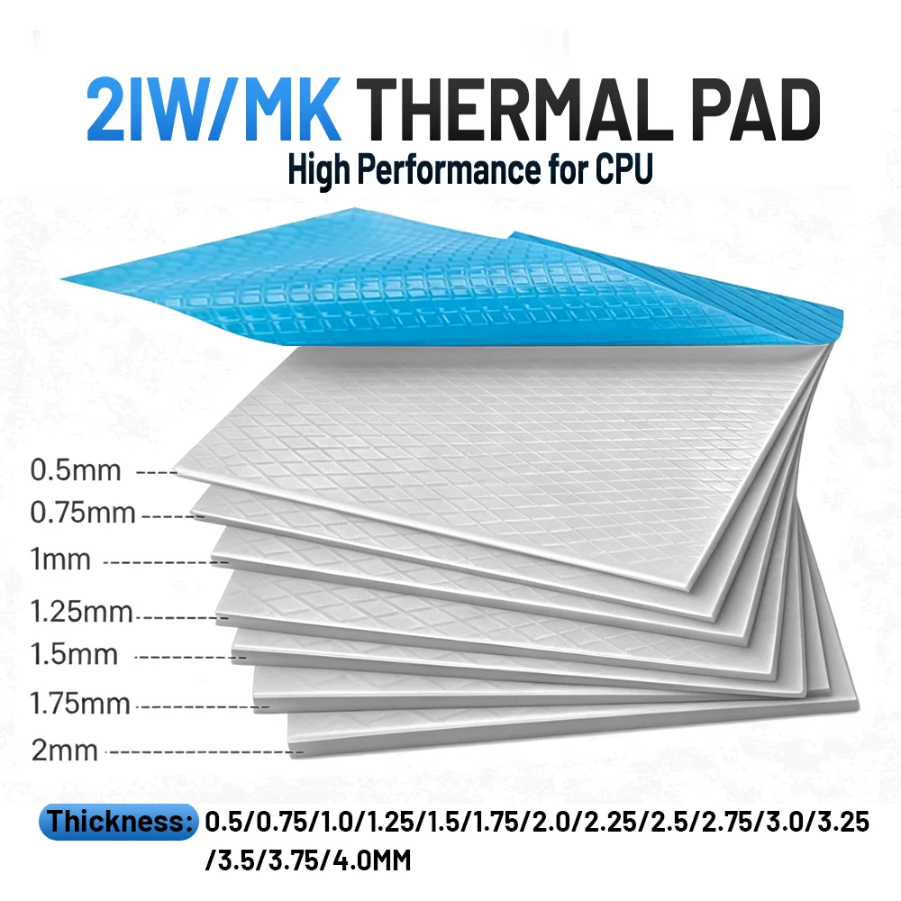 Soft 21W/mk Thermal Pad for CPU GPU Heatsink Cooling Conductive Silicone Pad High Performance Thermal Silicone Pad for PS4 SSDs