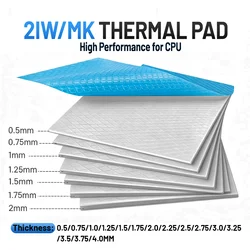 Soft 21W/mk Thermal Pad for CPU GPU Heatsink Cooling Conductive Silicone Pad High Performance Thermal Silicone Pad for PS4 SSDs