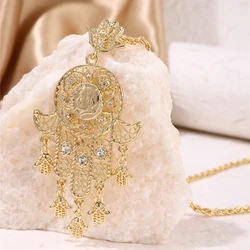 Bigl Size New Hand Tassels Necklace Fatima Beautiful Pendant TAn Algerian Napoléon Figure Jewelry