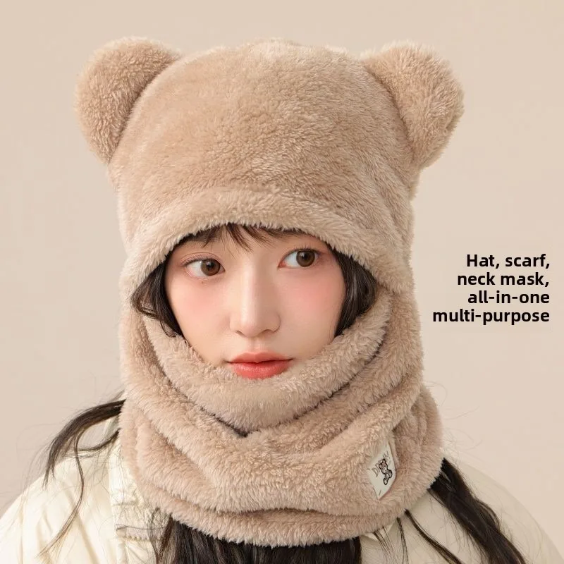 Windproof Cycling Face Mask Men Autumn Winter Warm Electric Bike Helmet Liner Hat Neck Gaiter Integrated Riding Head Cover Women