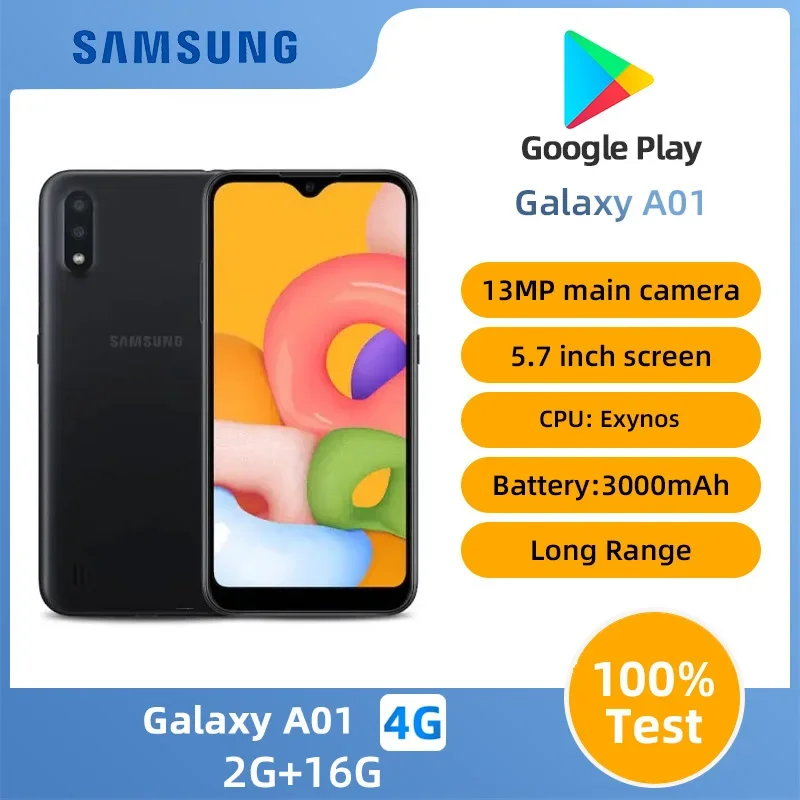 Samsung A01 4g SmartPhone Android 5.7inch LCD Screen 3000mAh 13MP+5MP Camera Unlocked  Used Phone