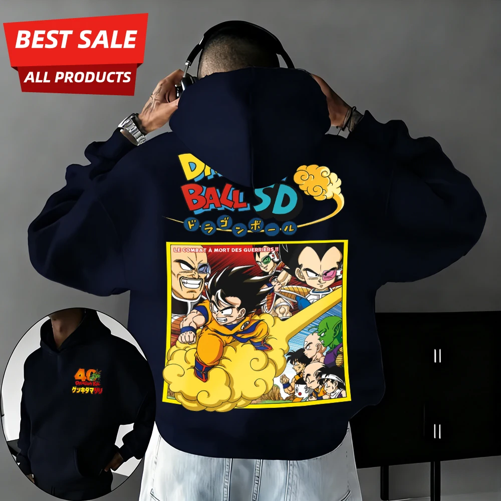 

2026 New Autumn/winter Dragon Ball 40th Anniversary Wukong 100% Cotton Anime Printed Hoodie Extra Size Casual Streetwear Unisex