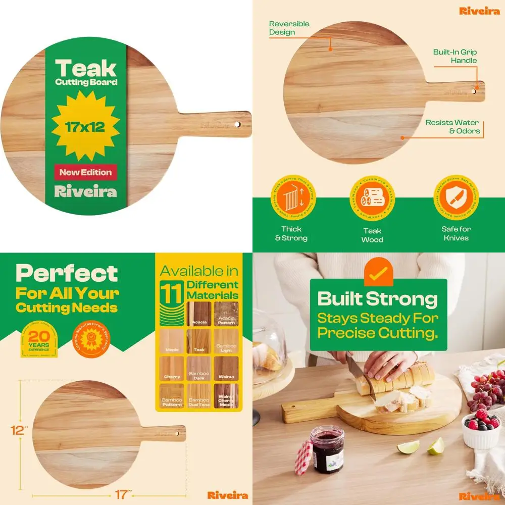 

Роскошная разделочная доска из тикового дерева - большой натуральный кухонный декоративный разделочный блок для приготовления гурманов