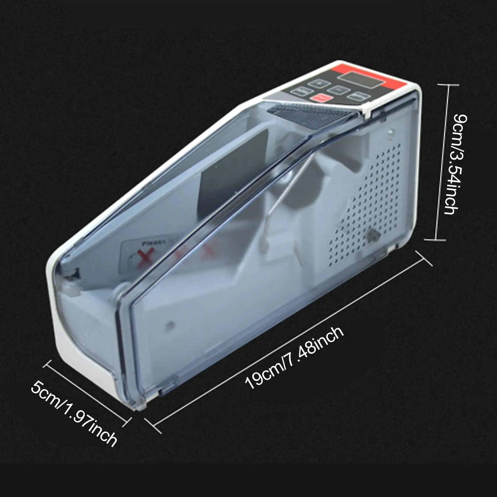 Mini contador de dinero fácil de usar, fácil de transportar con pantalla LED, modos de lote, práctico contador de billetes para pequeñas empresas