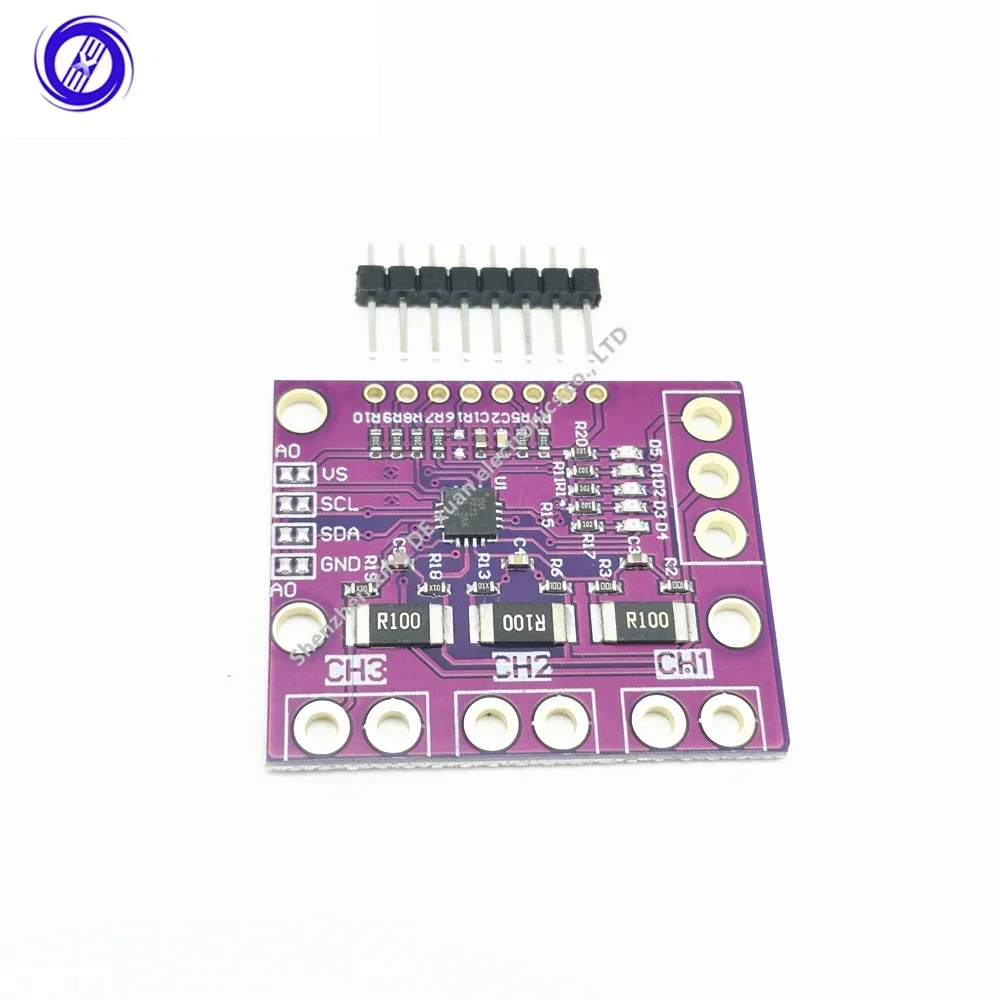 I2C SMBUS INA3221 Triple-Channel Shunt Current Power Supply Voltage Monitor Sensor Board Module Replace INA219 With Pins