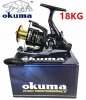 New Okuma Dual Brake Metal Wire Cup Fishing Reel 18K Max Drag5.2:1/4.9:1 Spinning Wheel G3000-6000