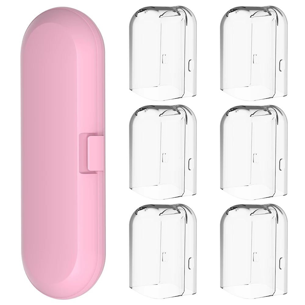 

Дорожный футляр для зубной щетки, совместимый с электрическими зубными щетками Philips Sonicare, с 6-мя чехлами для насадок для чистки