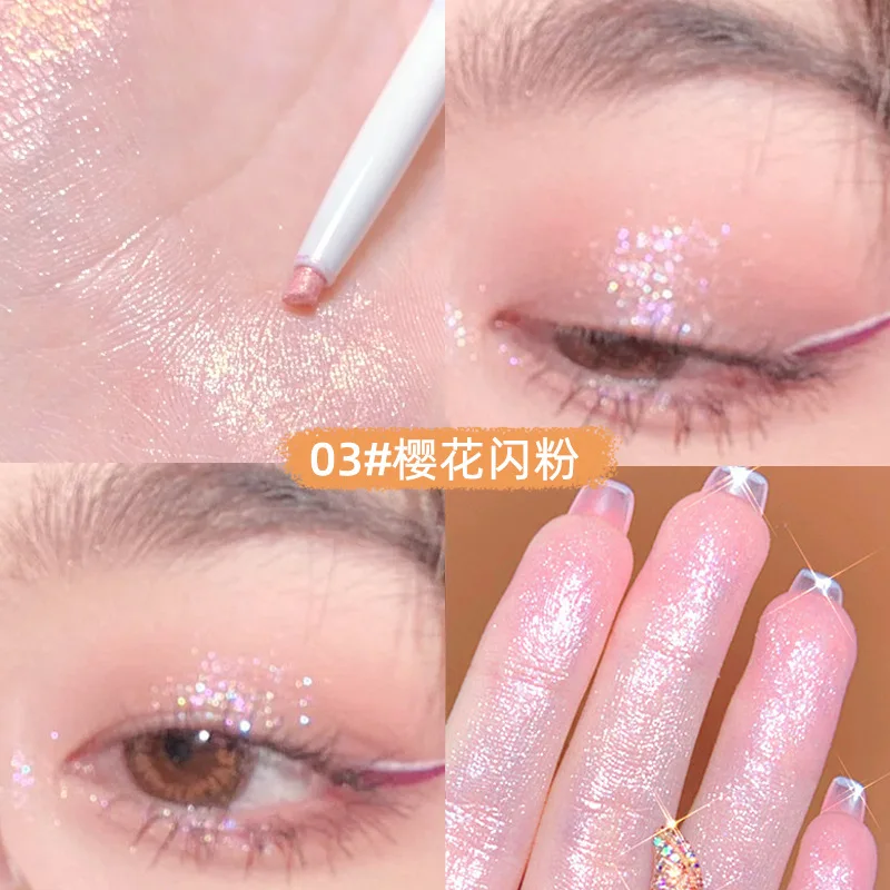 2024 New Sleeper Silkworm Pen Color Dual-use Natural Brightening Shadow Pen Fine Flash Matte Eyeliner for Beginners