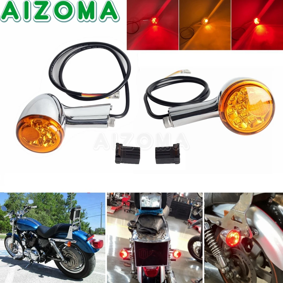 Yellow/Red/Smoke Lens LED Turn Signals Rear Blinker Brake Running