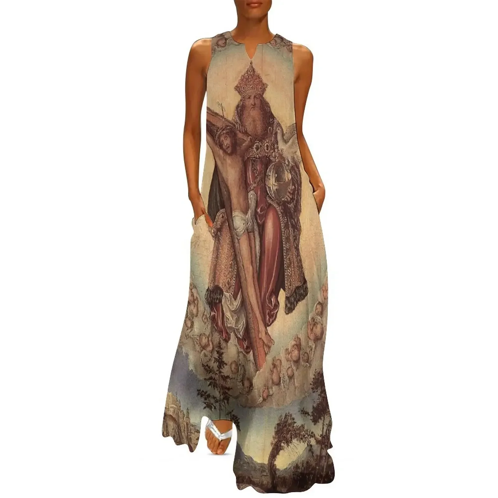 

The Holy Trinity of God the Father, Jesus & The Holy Spirit Cross Crucifix Long Dress women long dresses Dress