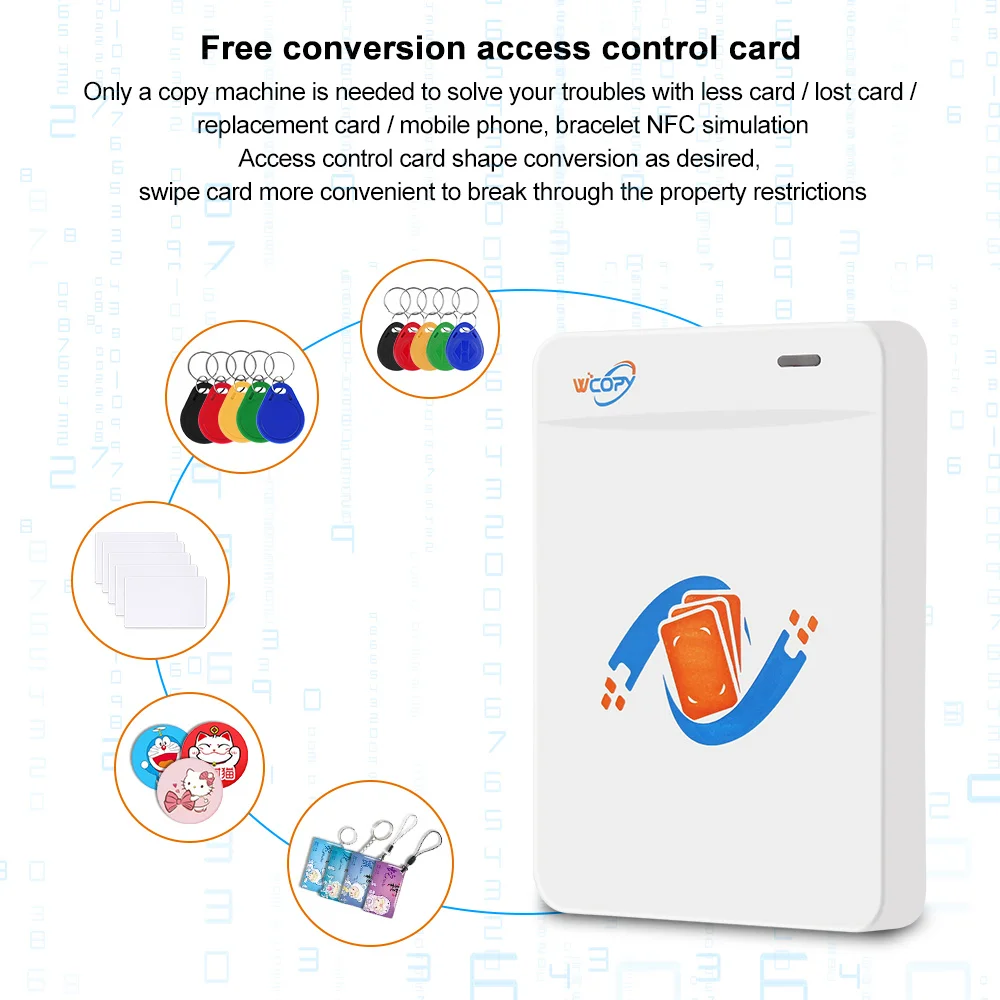 NFC Smart Card Reader/Writer RFID Duplicator EM4305 T5577 Tag 125KHz 13.56MHz Copier USB Programmer Keychain Card ID IC EM UID