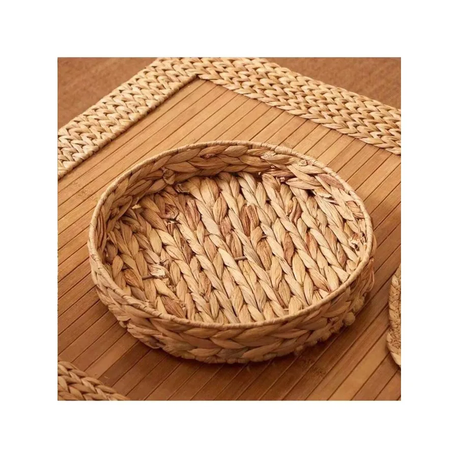 

3pcs/2pcs/1pc Round Storage Baskets Water Hyacinth Woven Rattan Baskets Organizer Baskets Handmade Woven Storage Baskets For Li