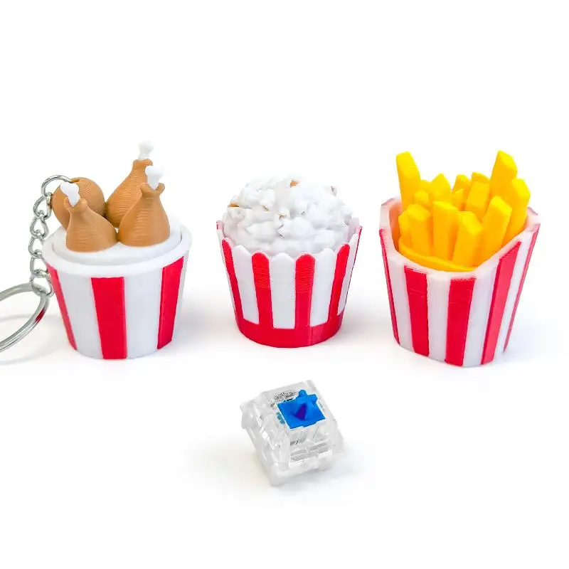 Food Shape Keyboard Button Clicker Fidget Toy Keychain For Sensory Kids Stress Relief And Classroom Focus Aid