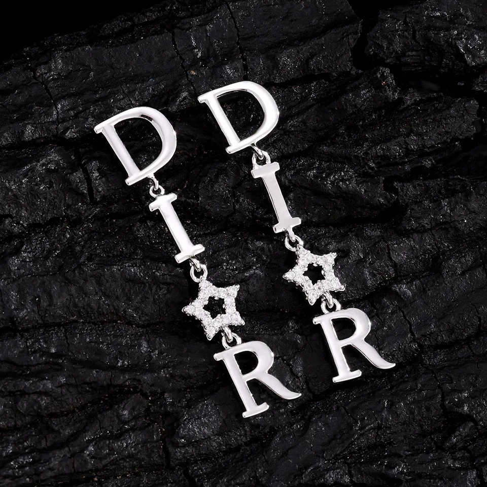 2026 موضة جديدة خمر أقراط طويلة استرخى للنساء الجوف نجوم حفل زفاف مجوهرات فاخرة وأقراط Aretes De Mujer