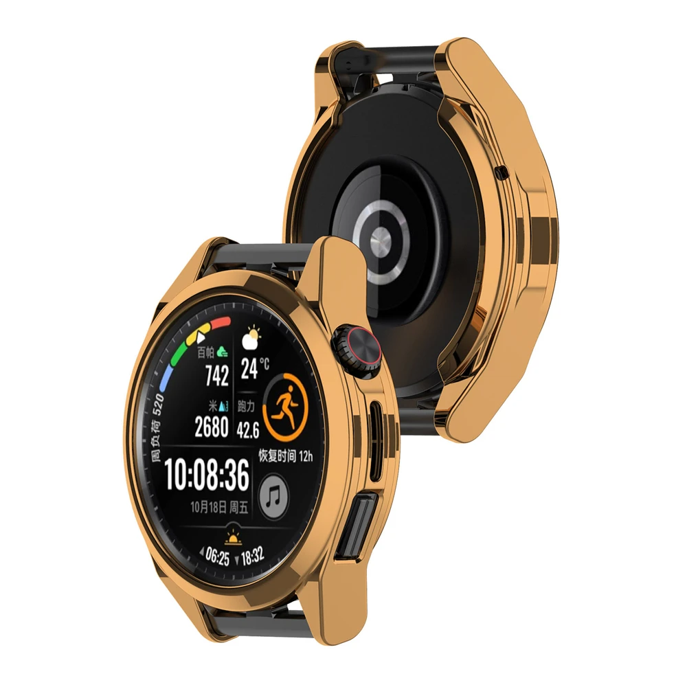 Watch Case TPU Soft Rubber Watch Protective Case Plated Half-Wrapped Case Watch Accessories for GT Runner