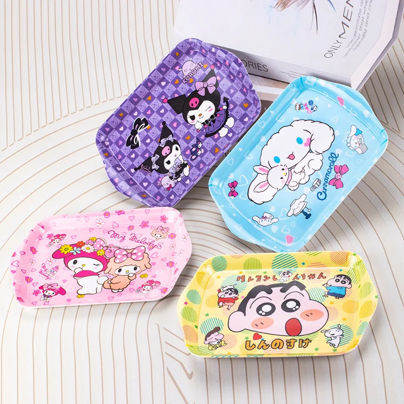 سانريو كورومي مرحبا كيتي شخصيات كرتونية لوحة صينية للوجبات الخفيفة أطباق فاكهه مقبض مزدوج صينية الخبز عموم الميلامين الراتنج أدوات المائدة
