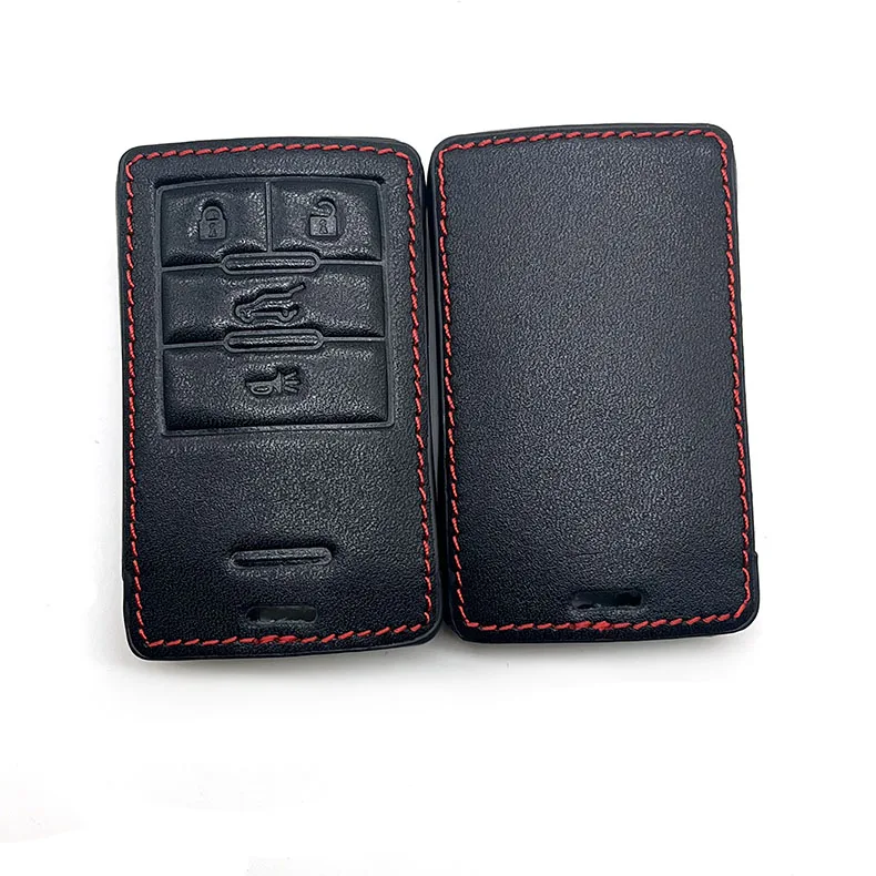 Genuine Leather Key Case 4Button Keyless Entry Smart Key Cover For Chevrolet Malibu Corvette Captiva