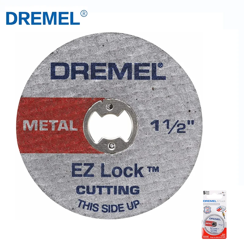 

Отрезные диски Dremel EZ456, 5 шт., EZ-Lock, диаметр 1/2 дюйма, 38,1 мм, усиленные стекловолокном, вращающийся инструмент, режущий диск для шлифования