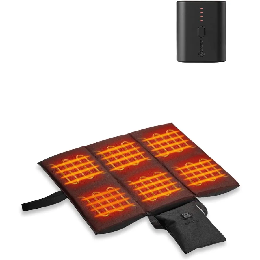 

Heated Seat Cushion with Battery Pack Foldable USB Heated Seat Cover Pads for Office Chair Stadium Camping