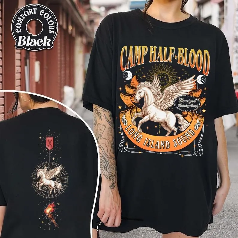 Camp Half BloodT-Shirt, Pegasus Two-sided T Shirt, Half Blood Chronicles Branches Tee, Gift for Book Lover