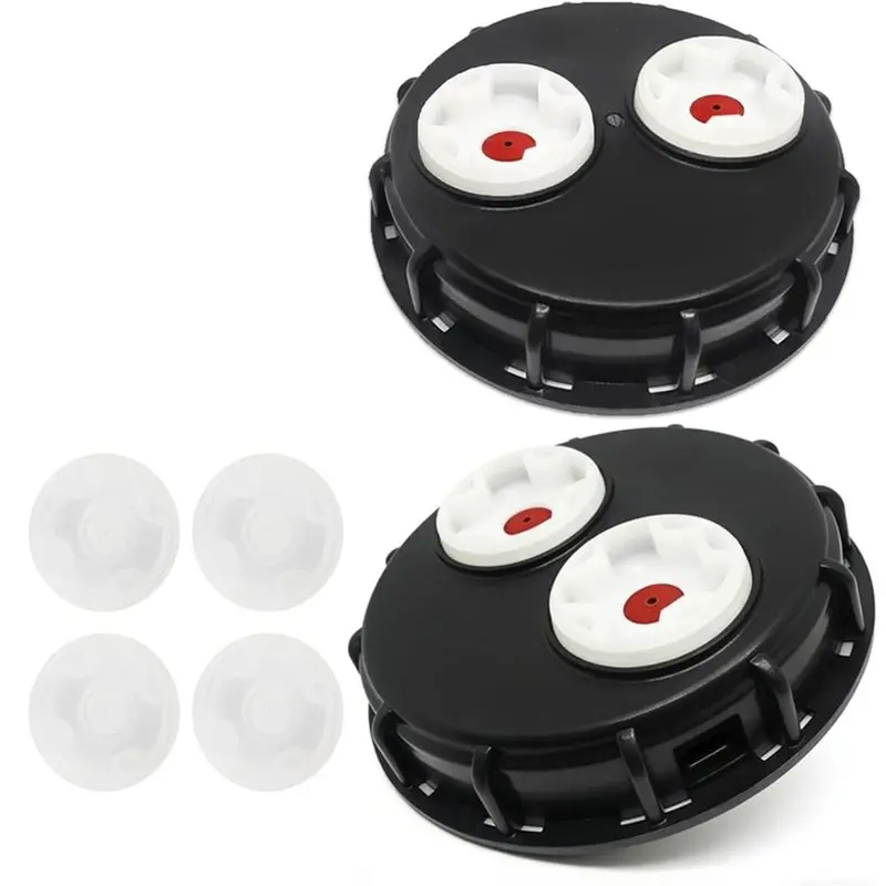 Tapa B08B-IBC, tapa ventilada para tanque de agua IBC, paquete de 2, accesorios para tanque IBC, 163 mm para contenedor de agua de lluvia de 1000 L