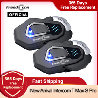 New FreedConn Motorcycle Helmet Headset Intercom Bluetooth Music FM Waterproof Moto Helmet headphones intercumonicators Earphone