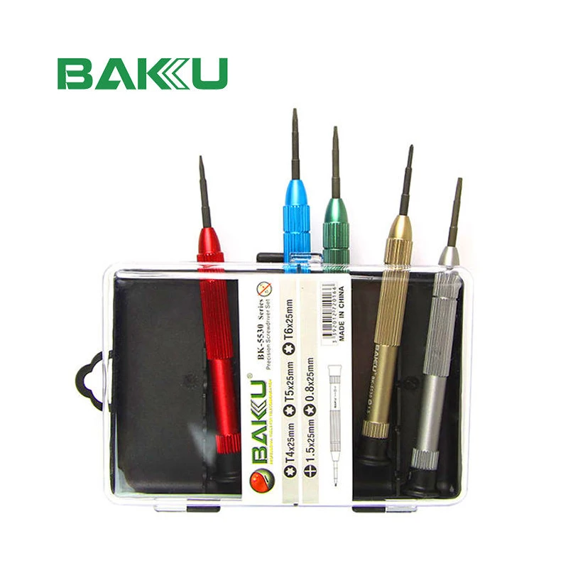 5 in 1 BAKU Screwdriver Set, High Quality Precision Screw Driver Set for iPhone Laptop Repair Tool Kit, Torx Pentalobe Phillips