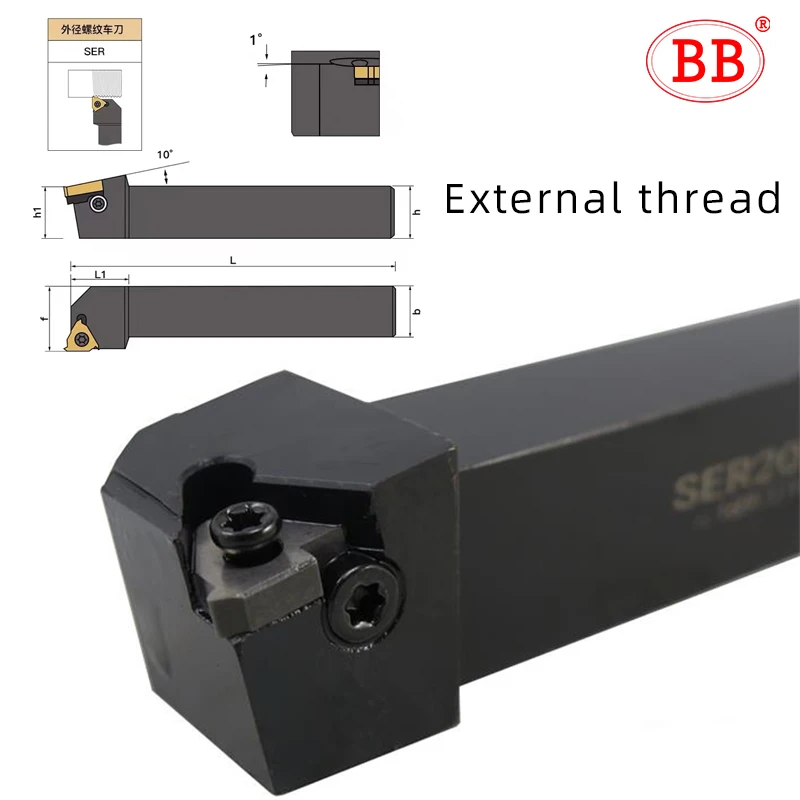 BB SNR SER Indexable Thread Turning Tool Holder Internal External Bar HSS Lathe Cutter SER1616 SNR0012 11IR 16NR 16ER Screw Type