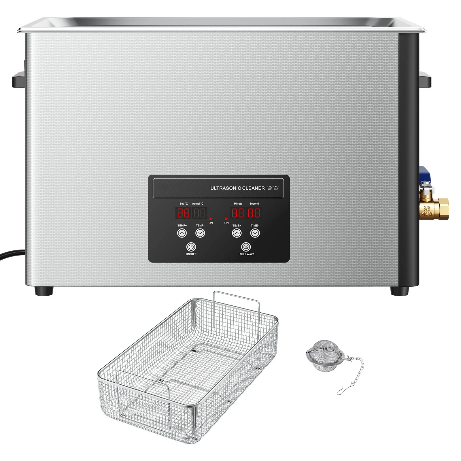 30L Ultrasonic Cleaner, 480W Stainless Steel 40kHz Industrial Cleaning Machine for Parts, Professional Ultrasonic Cleaner Machine with Cleaning Basket & Digital Display, Carburetors, Instruments