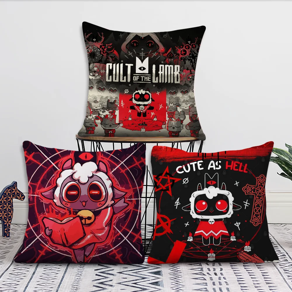 Game C-Cult of the L-Lamb Cute Cool Decoration Room Home Sofa living Office Car Nordic Simplicity Pillow Cover