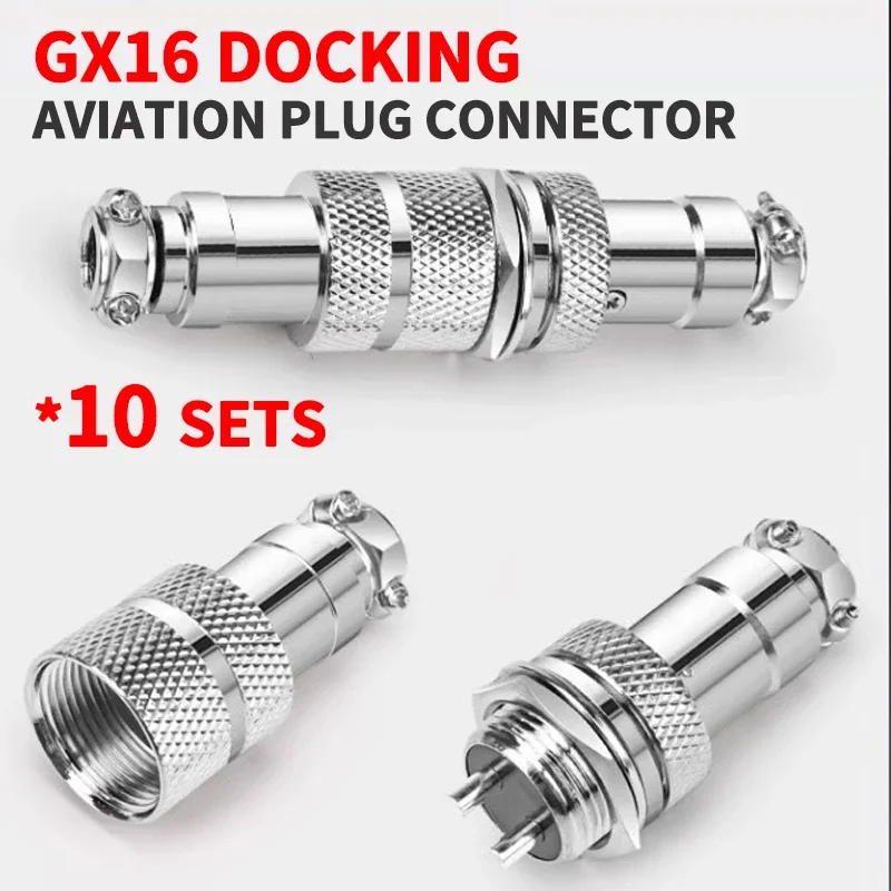 

10Set GX16 2 3 4 5 6 7 8 9 10 Pin Male&Female Docking Aviator Aviation Plug Socket Circular Connector