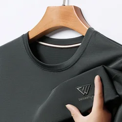 2026 Men's New Summer Embroidered Round Neck Short Sleeved T-shirt Casual Fashion Breathable Comfortable Top