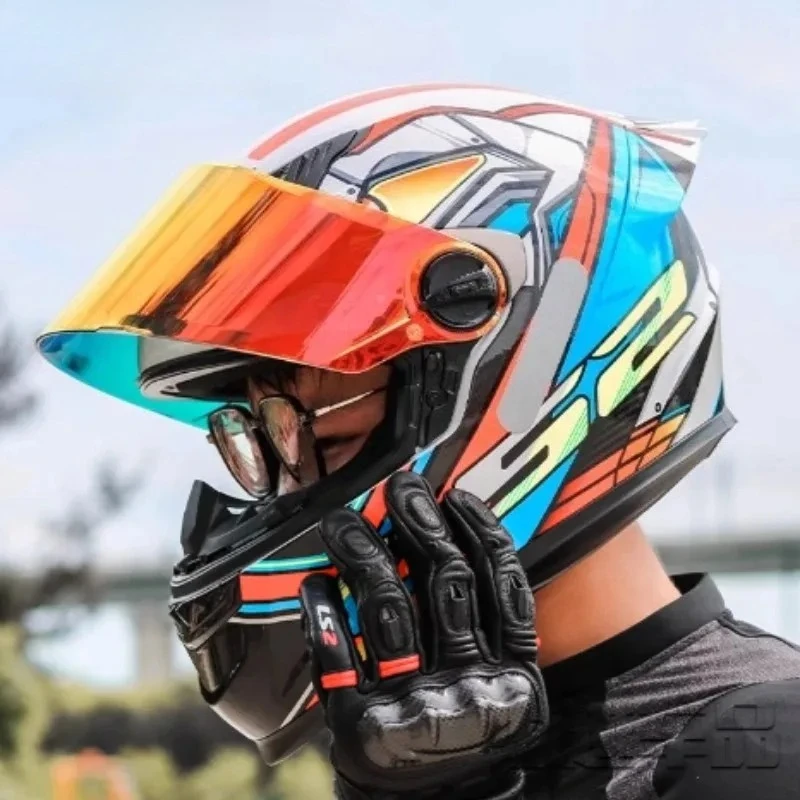 

FOR Full Face Motorcycle Helmet Capacete FF358 Men Women Motocross Racing Helmets Lens Anti-fog Casco Moto Casque