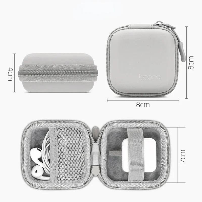 Digital Gadgets Storage Bag Hard Shell Portable USB Data Cable Organizer Earphone Wire Bag Power Bank Travel U Disk Zipper Bag