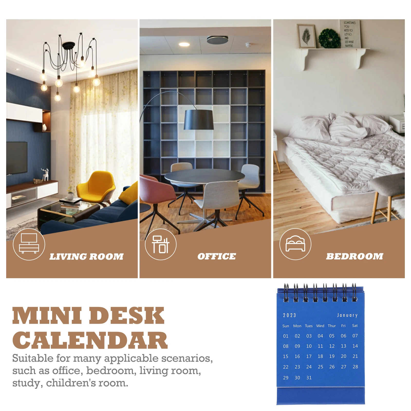 

1Pc Mini Calendar Paper Pvc Clear Printed Inner Page Date Marking Tool Home Office School Schedule Planner