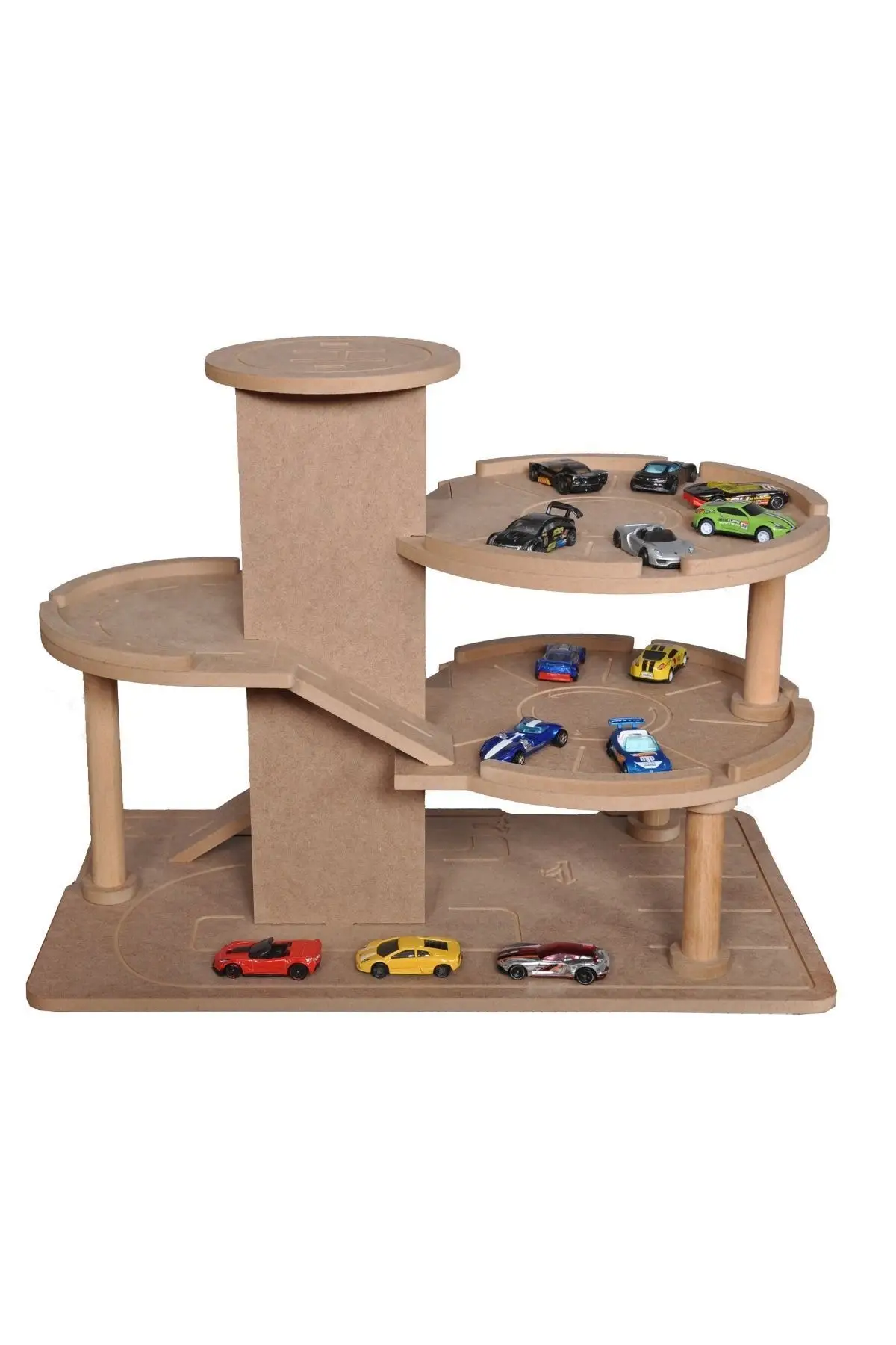 Wooden Floor Parking Garage Toy Healthy Tree fun kids activity car house for all age groups