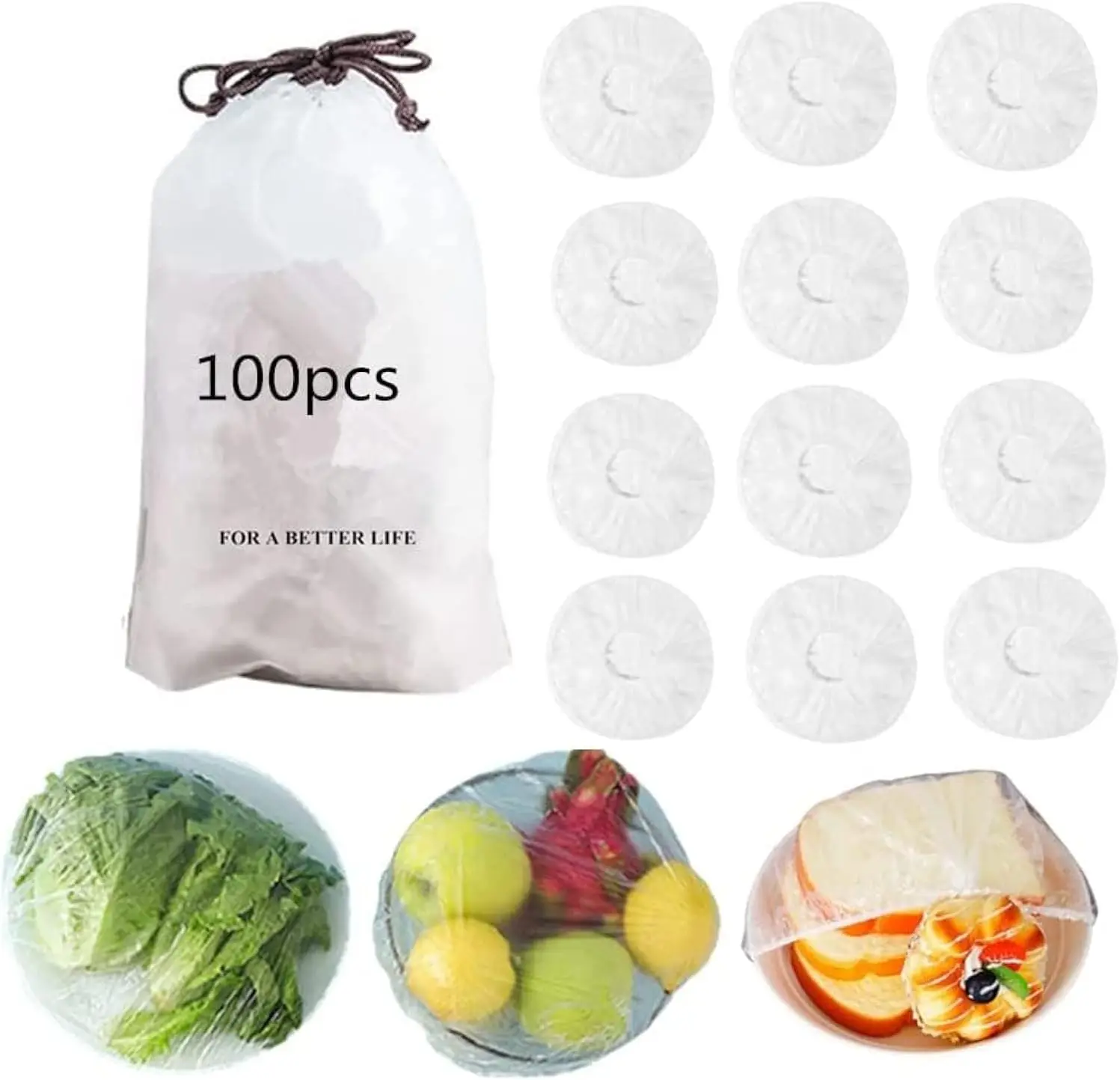 

Keeping Bags 100PCS, Bowl Covers Reusable Elastic Food Storage Covers Food Covers for Outside Stretch Bowl Dish Cover Universal