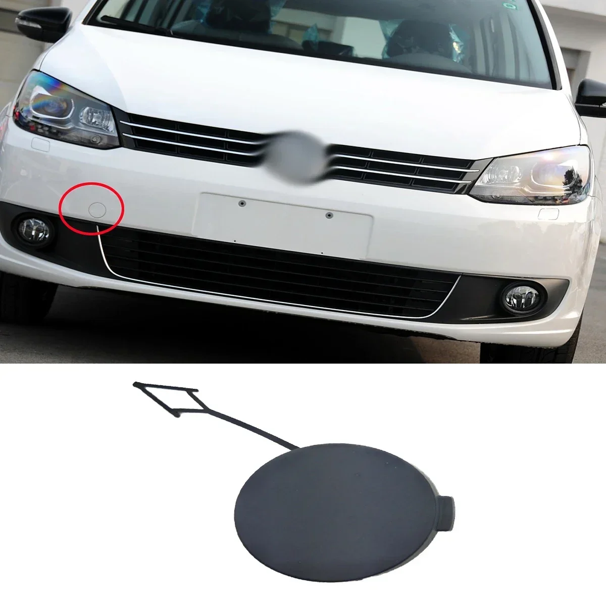 

GEFENSI For VW Touran 1T3 Caddy 2011 2012 2013 2014 2015 Primed Front Bumper Tow Hook Cover Eye Towing Cap Trim 1T0807241C 1T0 8