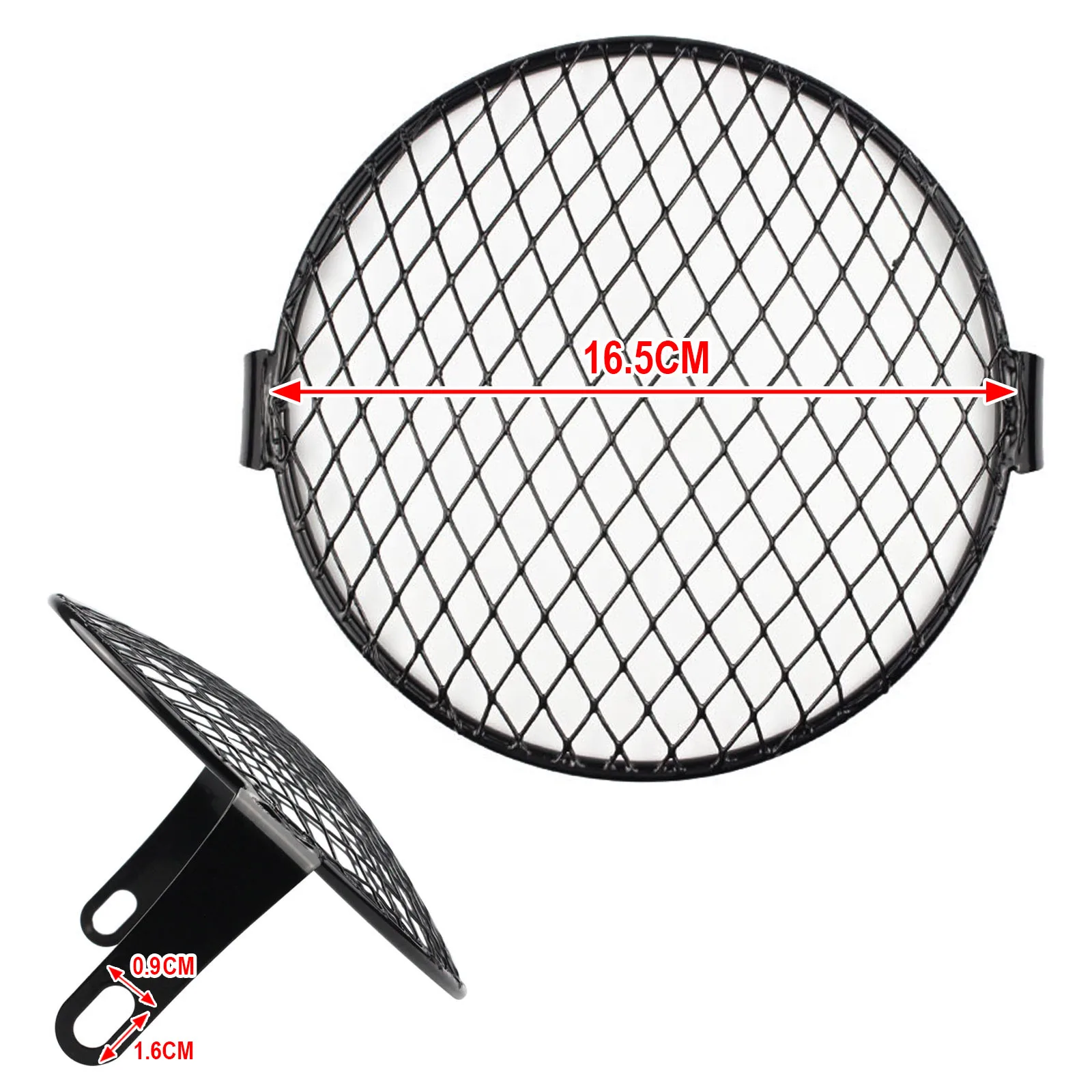 Motorcycle Headlight Protector Metal Mesh Grill Guard Cover Universal Side Mount Lattice Grid 5.75 Inch Vintage Retro Light Lamp