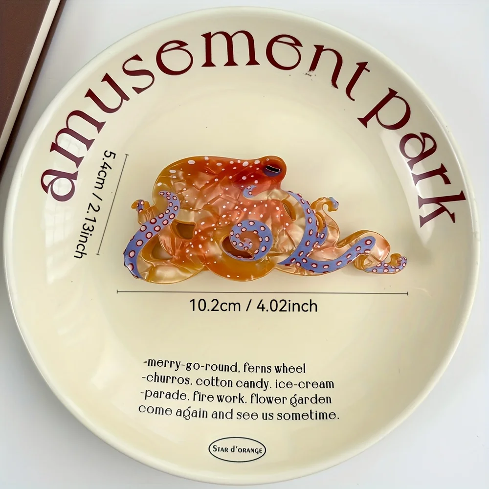 مخلب المحيط الأخطبوط: نمط ترفيهي فريد من نوعه، مصنوع يدويًا من مادة الأسيتات عالية الجودة، مما يجسم الموضة والاتجاه.