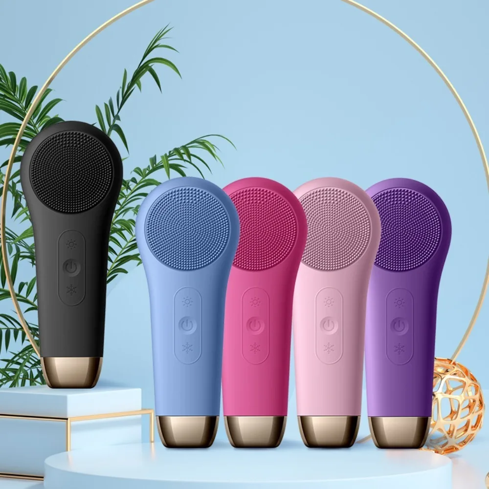 シリコン製電動洗顔器-​-​-冷湿布　温湿布-​-​-振動式洗顔器-​-​-洗顔-​-​-振動する-​-​