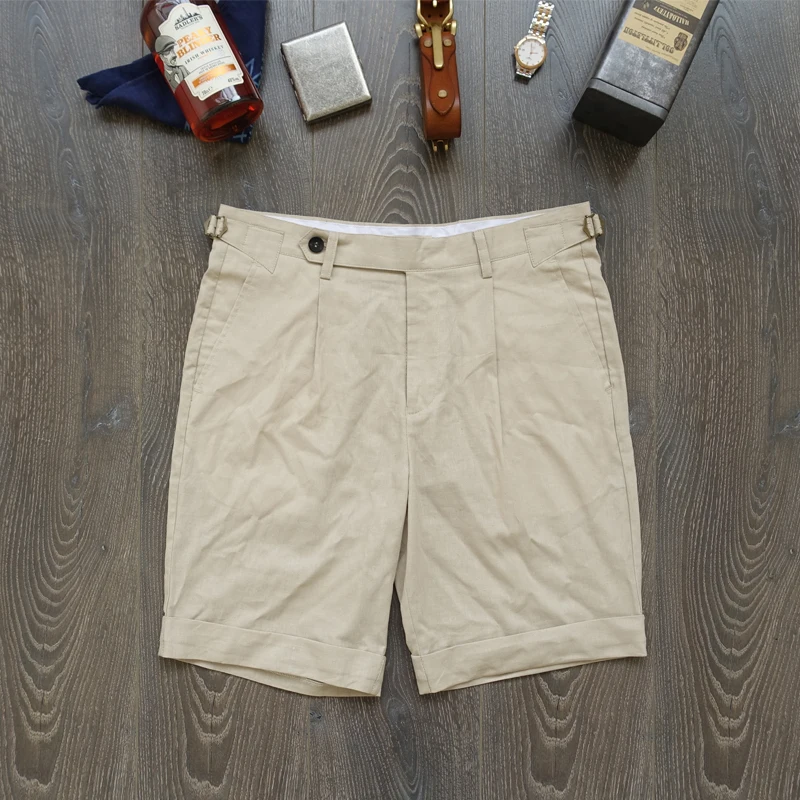

Ctown Summer Khaki Single Pleat Lightweight Breathable Linen orts Sle Casual Pants Loose Fit Faion Urban Sle