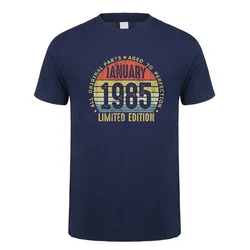 Made In January 1985 T Shirt Short Sleeve Born in March September October Every Month of 1985 Tops 40th Birthday Gift Tee OT-037
