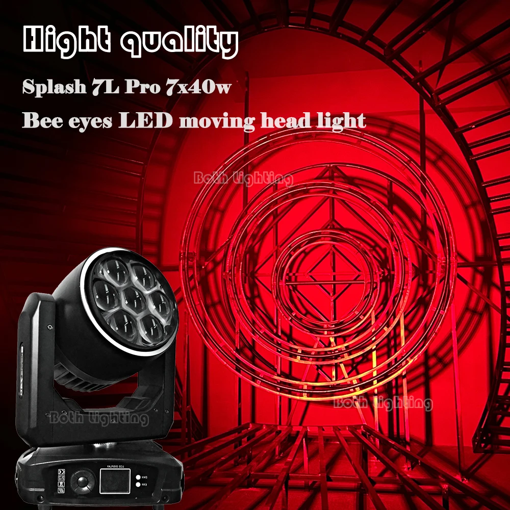 Entrambe le luci teste mobili Sharpy Light Arcobaleno Effetti Splash Pro 7x40w Bee Eyes RGBW LED per matrimoni DJ Party Stage Club