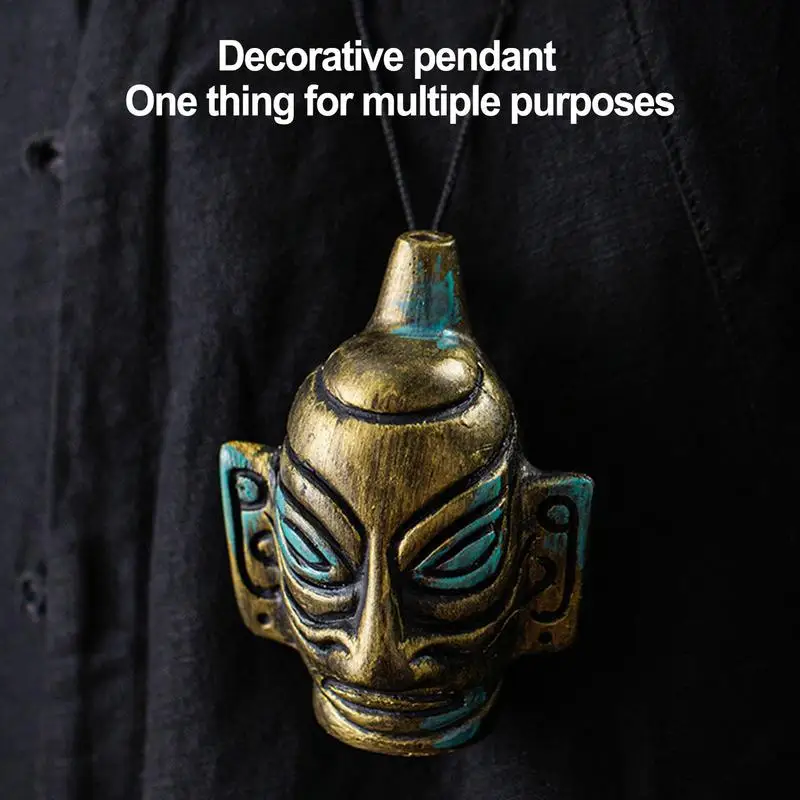 Aztec Ghost Whistle Halloween Whistle Ancient Bronze Screaming Skull Whistle Loud Sound Prop Whistle For Desktop Home Decor